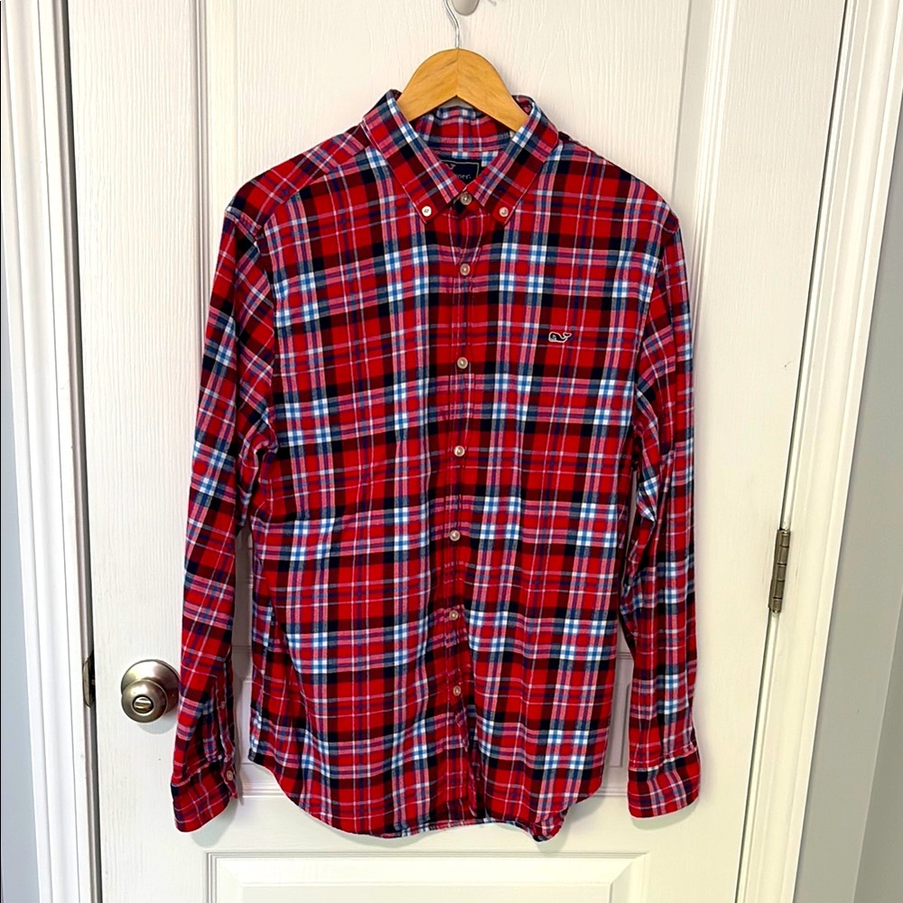 Vineyard Vines Red and Blue Plaid flannel shirt